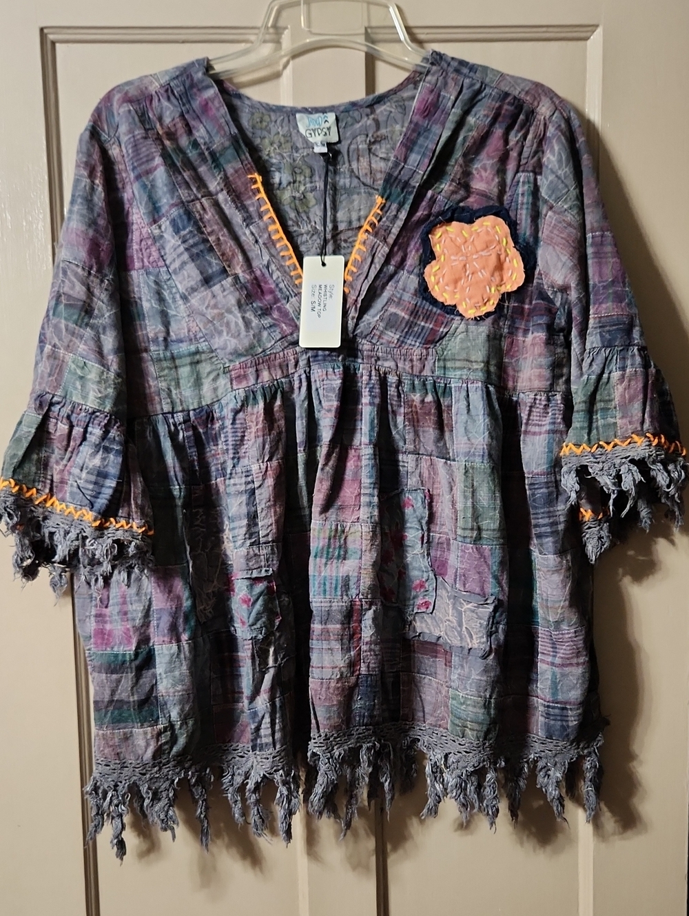 NWT Jaded Gypsy Whistling Meadow Plaid Patchwork Tunic S/M